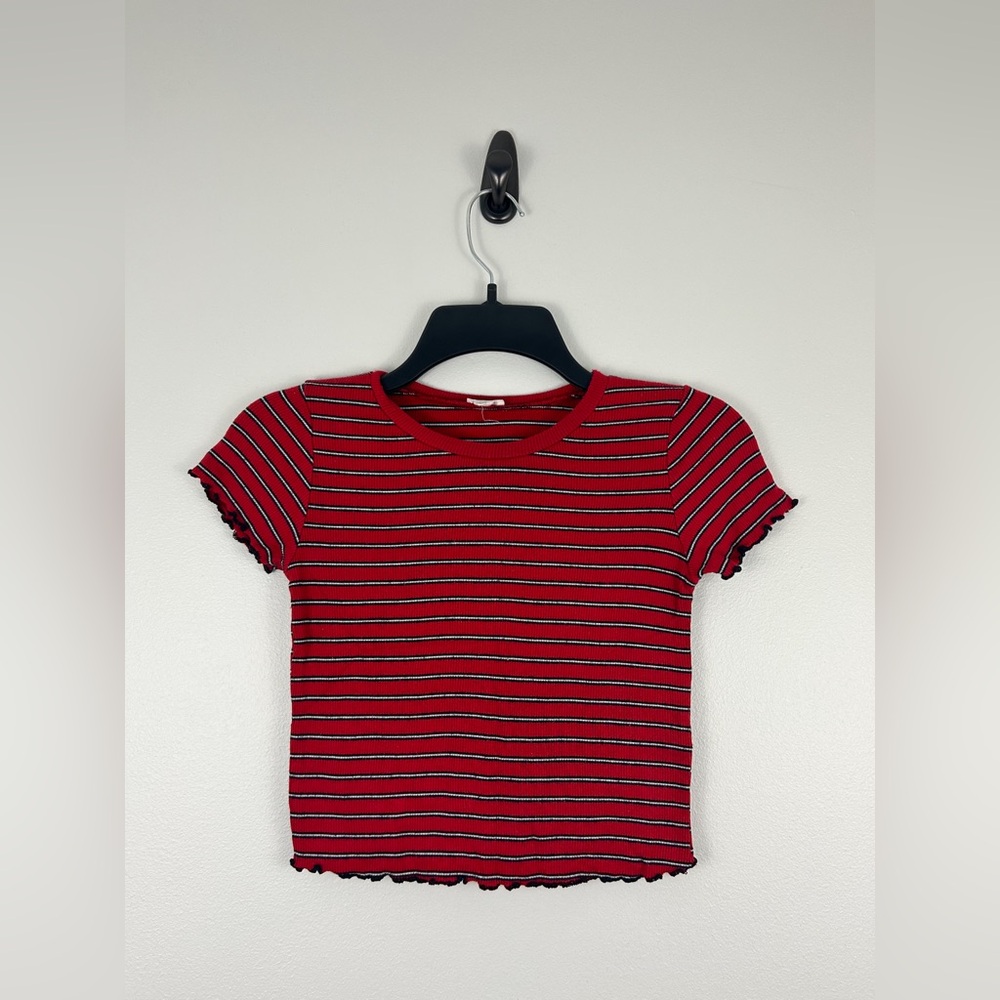 Garage Striped Baby Tee Crop Top